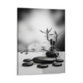Rich and Rich Black and White Vertical Canvas Print 20x16 hung on wall