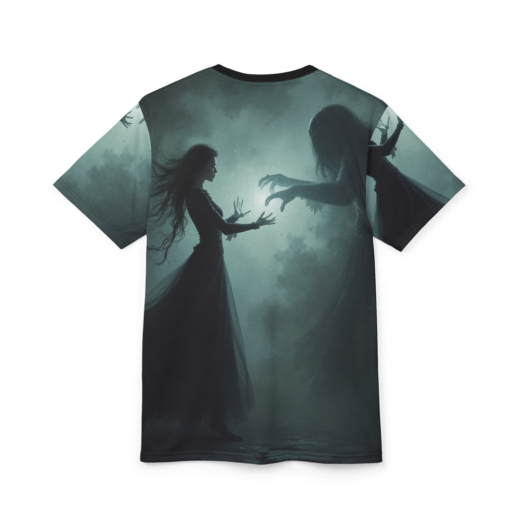 Halloween Unisex Cut & Sew Tee, Spooky Graphic T-Shirt, Fall Fashion, Halloween Costume, Unique Gift for Halloween Lovers