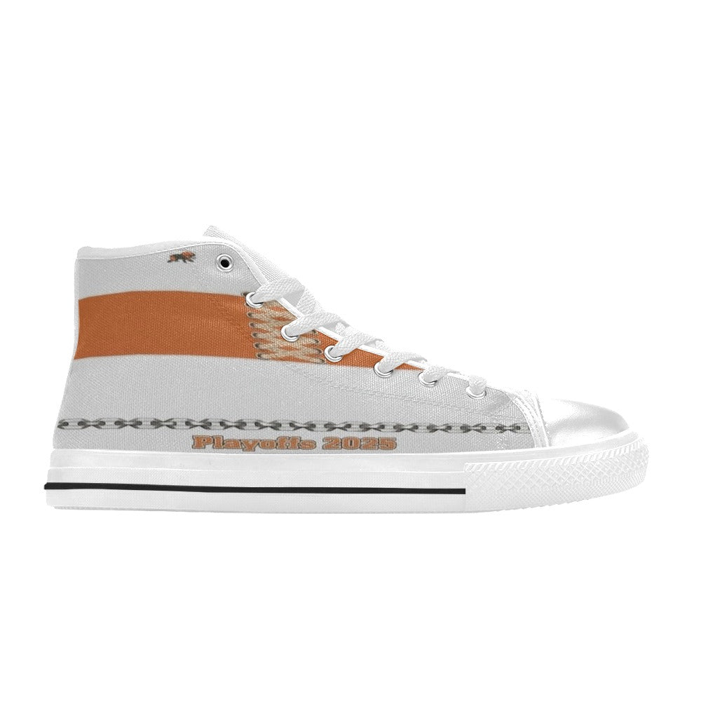 Rich and Rich Playoffs 2025 Men's Orange Hip Top Canvas Sneaker side view