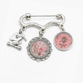Rich and Rich Women's Pink Roses and Musical Notes Charm Brooch