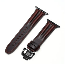 Load image into Gallery viewer, Luxury Full-Grain Leather Butterfly Buckle Band for Apple Watch
