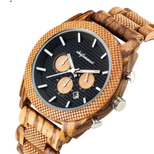 Load image into Gallery viewer, Men&#39;s Wood Chronograph Watch - Six Hand Calendar Sports Casual Timepiece for Men
