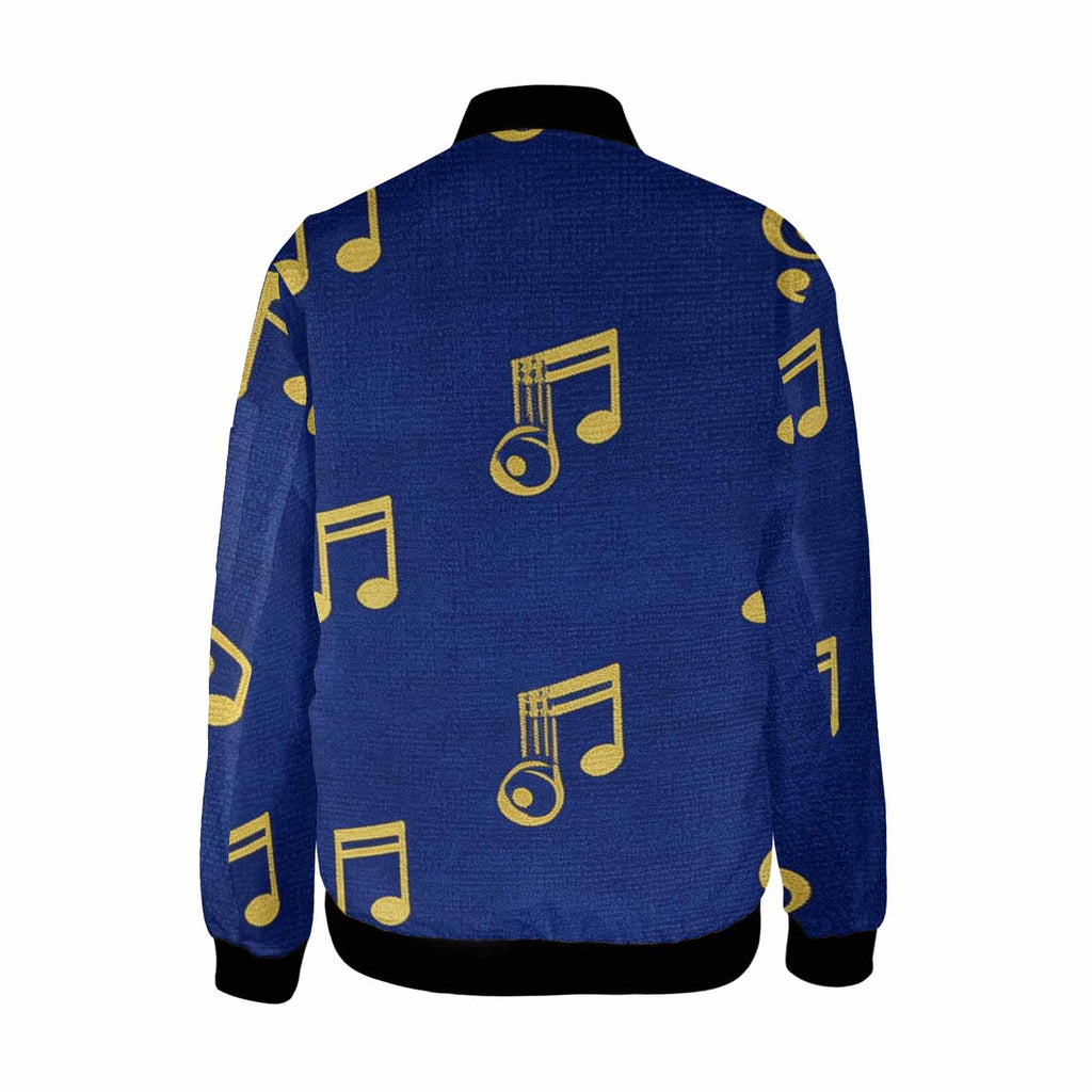 Rich and Rich Royal Blue Musical Notes Men’s Bomber Jacket