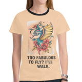 Women's all-over print "Too Fabulous" T-shirt with elastic neckband and relaxed fit — additional view 11