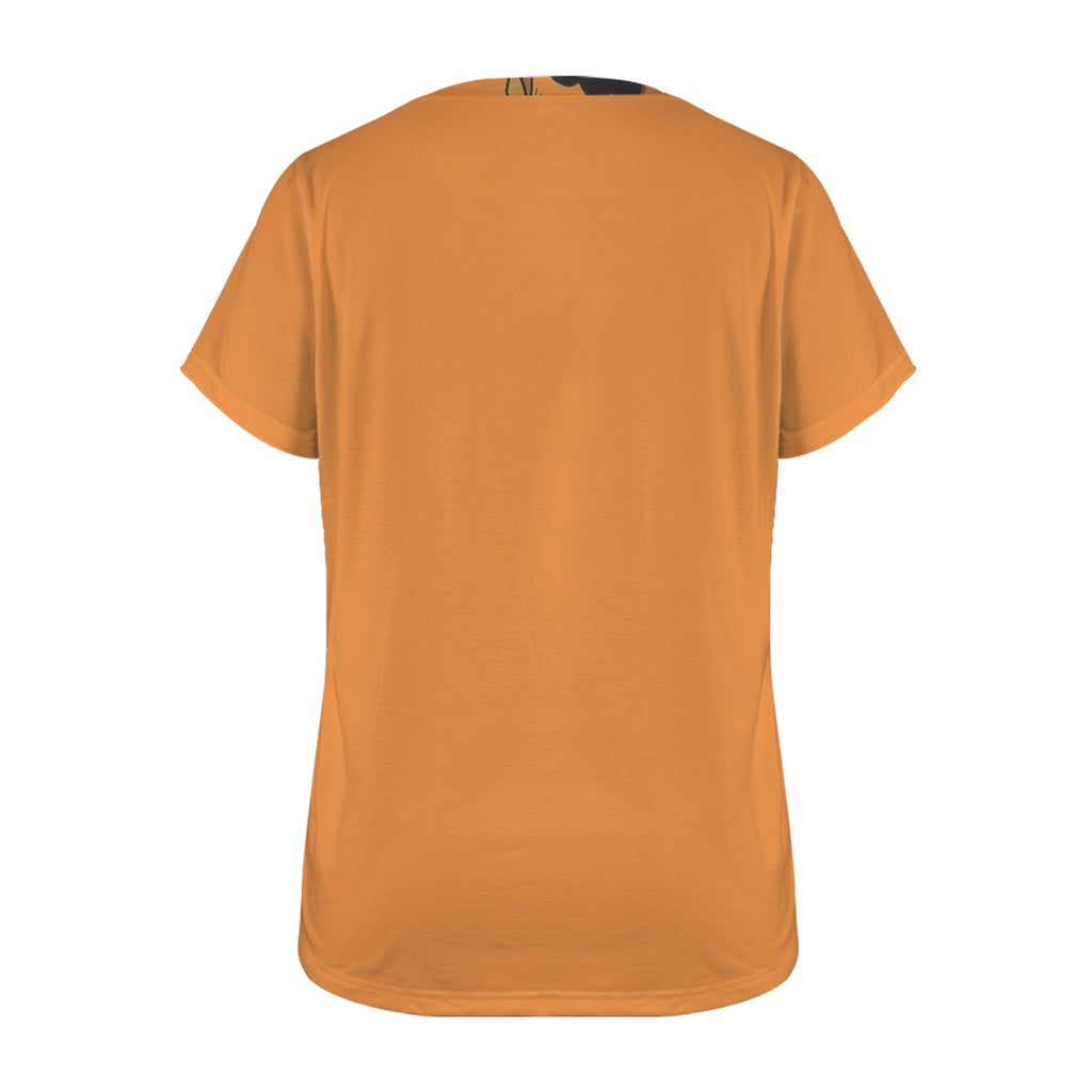 Rich and Rich Queen Of The Earth Women’s Orange Multicolor T-Shirt | Soft Polyester Spandex Graphic Tee