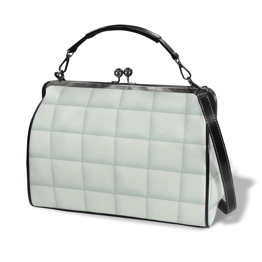 Rich and Rich Lime Kisslock Women's Large Crossbody Shoulder Bag in waxed PU leather