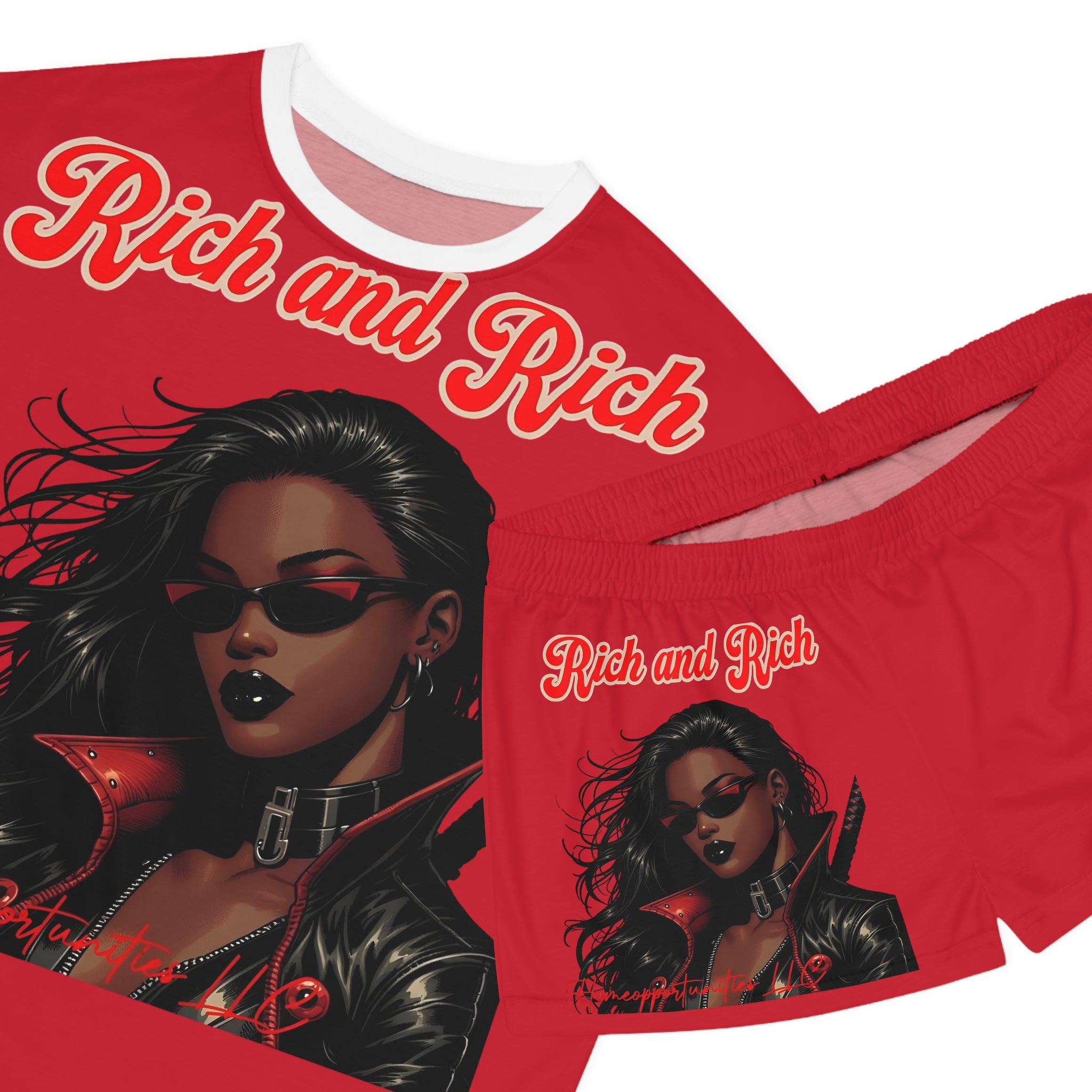 R&RH Luiiloviie Women's Vivid Graphic Red Pajama Set - Rich and Rich Design