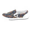 Rich and Rich Leopard Saxophone Women's Blue Slip-On Canvas Shoes - Rich and Rich Homeopportunities