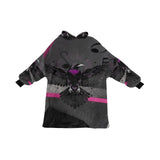 Magenta wearable blanket hoodie robe in fleece with oversized hood and roomy fit