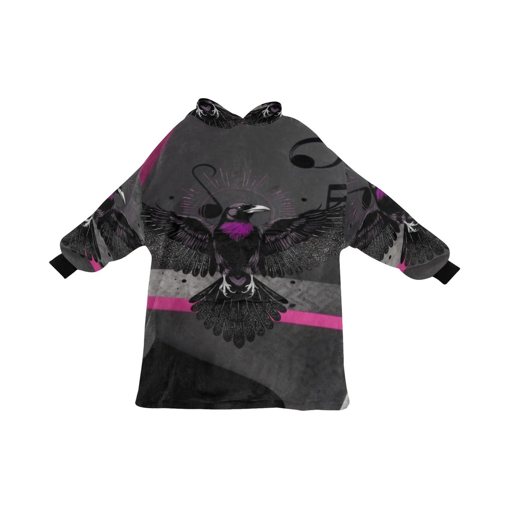 Utopiamania Magenta Men's Blanket Hoodie Robe made of soft polyester fleece