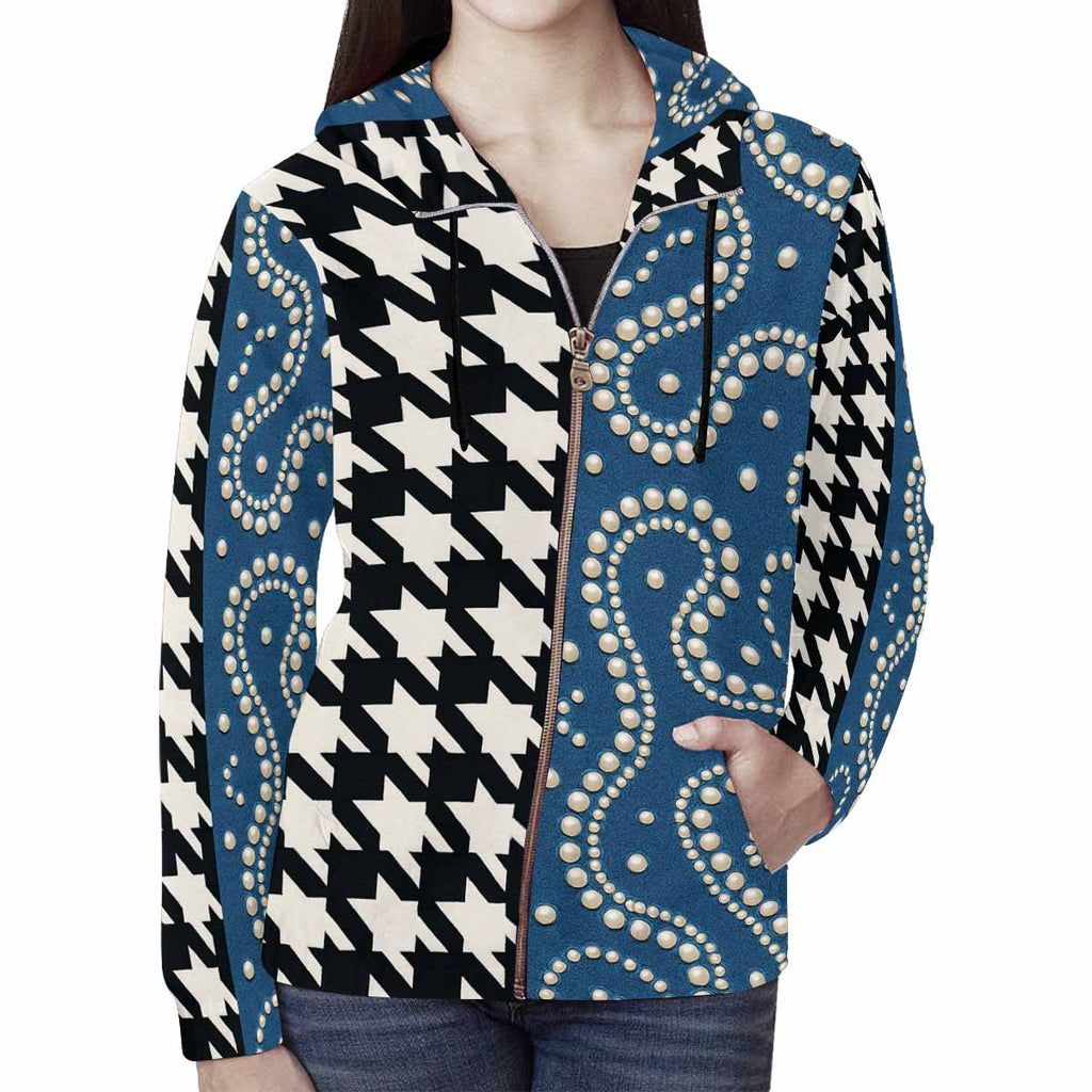 Rich and Rich Women's Print Full Zip Hoodie