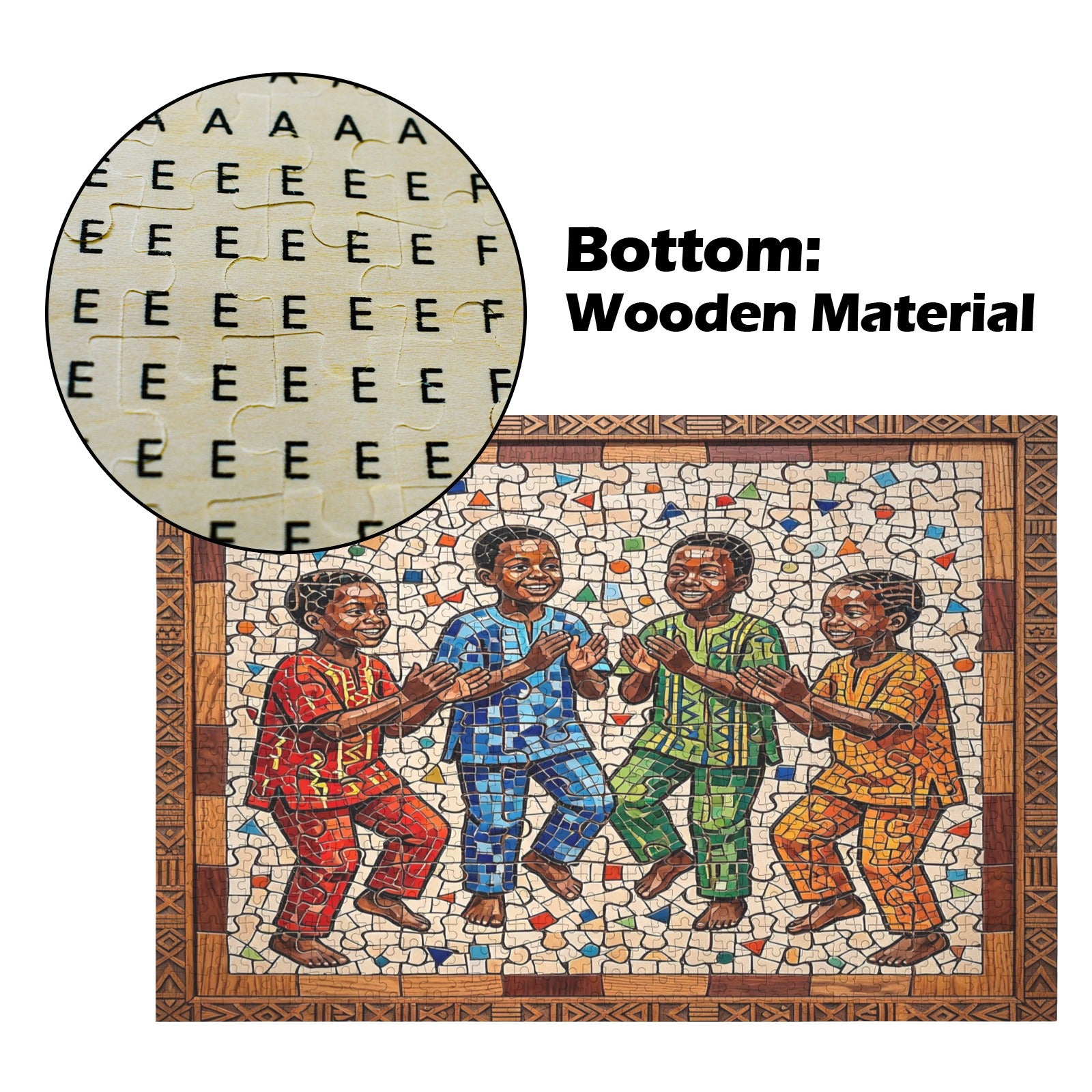 Juba for the Children — Joy in Motion | AncientCraft Mosaic Puzzle for Kids’ Rooms and Playrooms