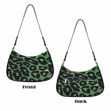 Load image into Gallery viewer, R&amp;RH Emerald Safari Shoulder Bag With Grey Handles

