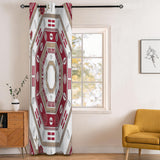 Crimson tribal blackout curtain panel 52 x 84 with metal grommets and bold pattern — side view
