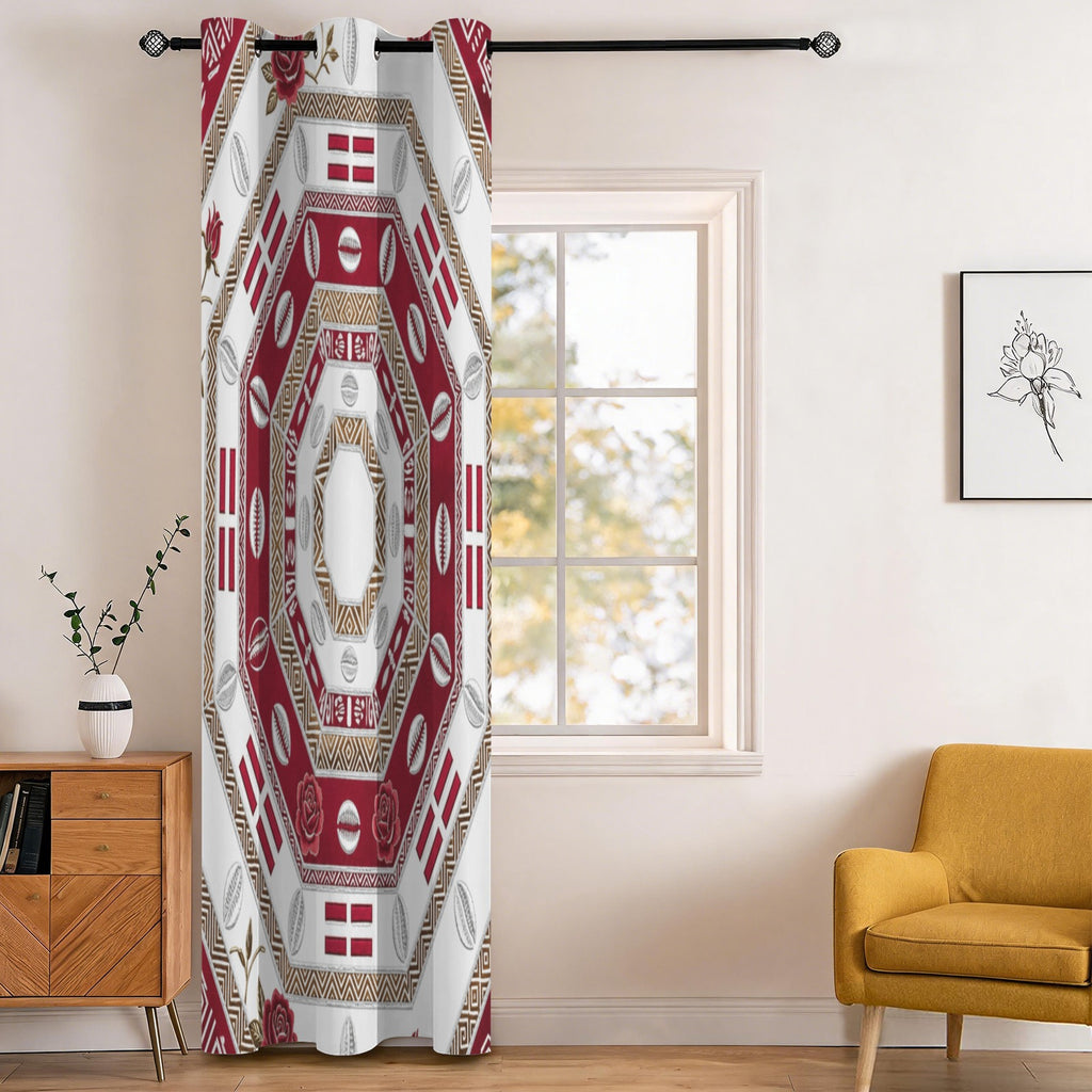 The Tribal Elegance Harmony Series – Crimson Harmony Blackout Curtains 52x84inch