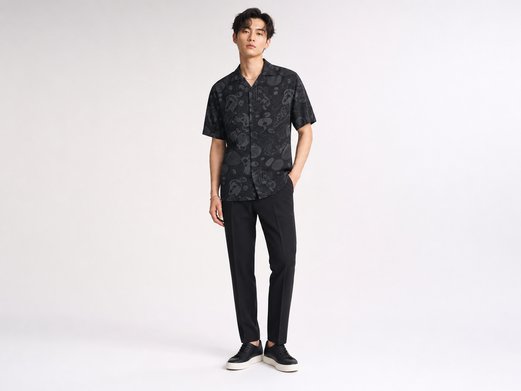 Rich and Rich Men's Black Fusion Designer Shirt