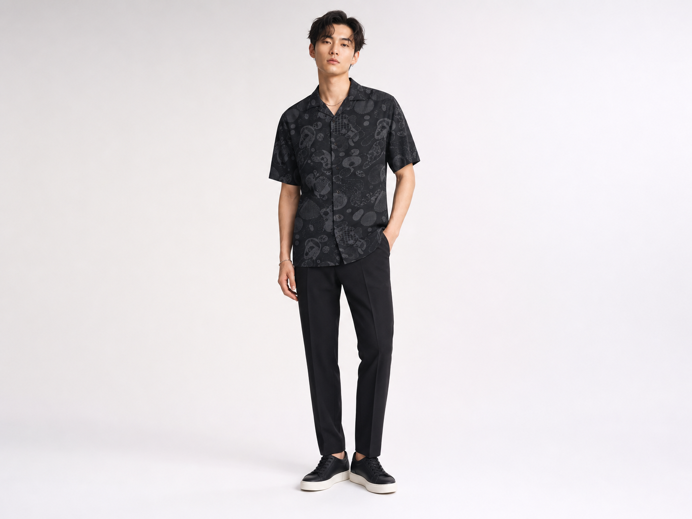 Rich and Rich Men's Black Fusion Designer Shirt