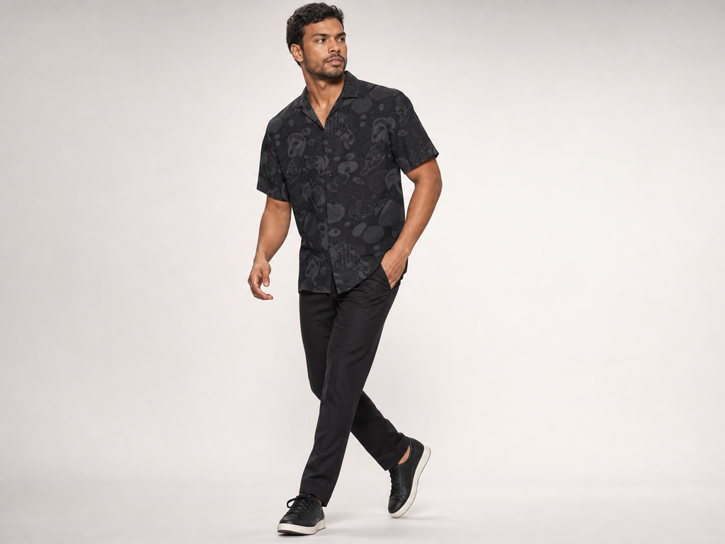 Rich and Rich Men's Black Fusion Designer Shirt