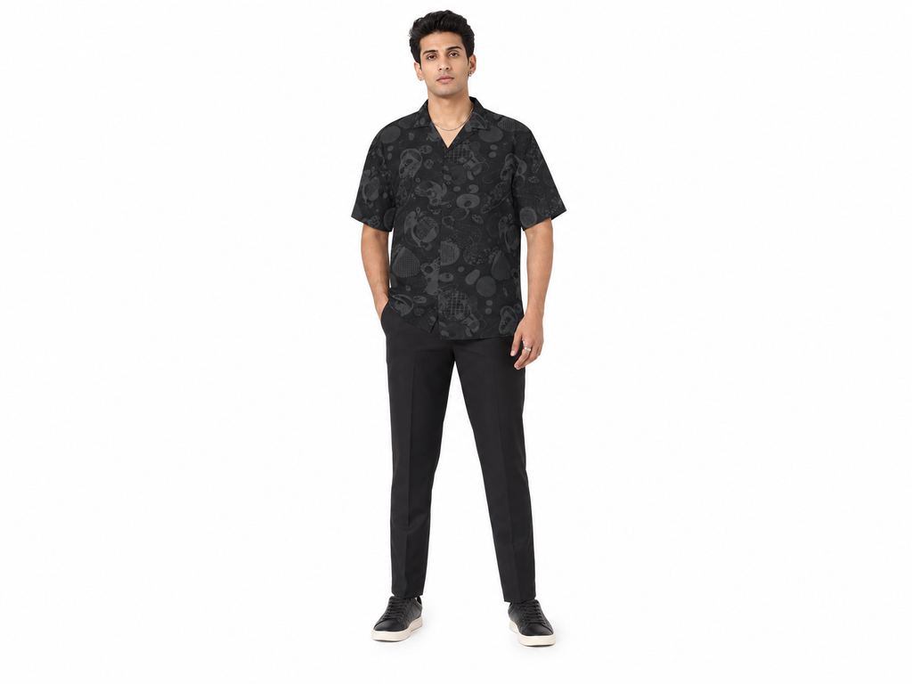 Rich and Rich Men's Black Fusion Designer Shirt