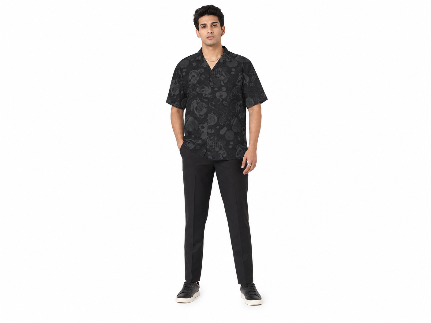 Rich and Rich Men's Black Fusion Designer Shirt