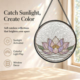 Rich and Rich WanderGlow Thai Sacred Lotus Stained Glass Suncatcher 11.8inch