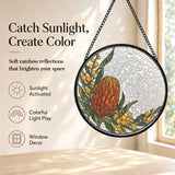 Rich and Rich  WanderGlow Australian Banksia Wattle Stained Glass Suncatcher 11.8inch