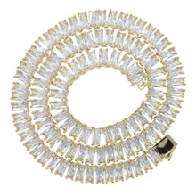 Load image into Gallery viewer, Men&#39;s Hip-Hop Zirconia Necklace in Copper Alloy Rectangular Design
