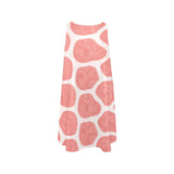Sleeveless A-line dress with coral giraffe-inspired print and side pockets — side view