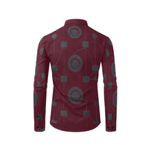 Load image into Gallery viewer, R&amp;RH Burgandy Geometric Long Sleeve Men&#39;s Shirt
