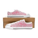 Critter Kicks Zebra Zest Girls Pink and White Canvas Sneakers
