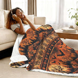 Rich & Rich Plush Haven Sherpa Fleece Orange Throw Blanket 80″ × 90″