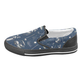 Navy blue men’s slip‑on canvas shoes with cushioned footbed and natural rubber outsole — additional view 9