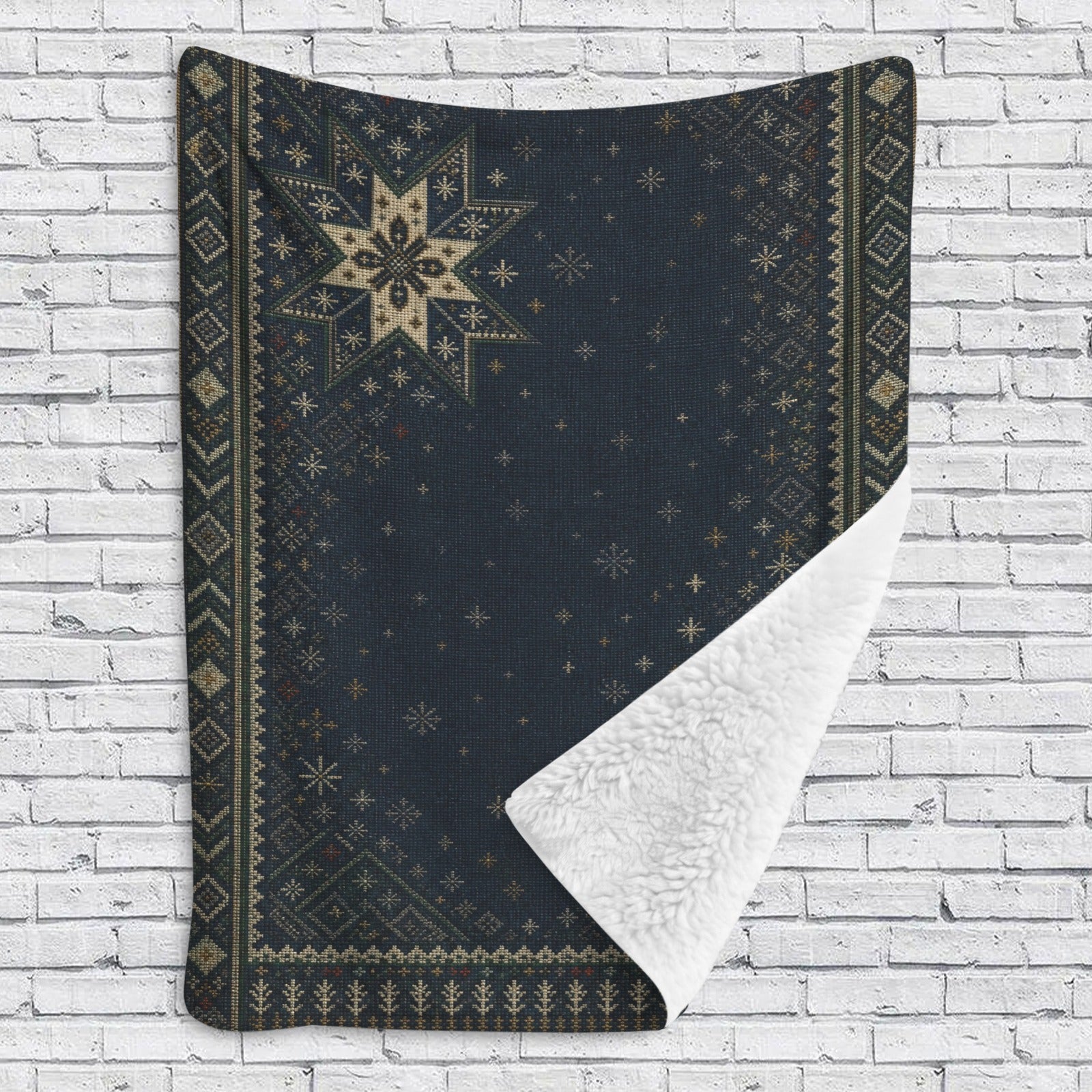 Rich and Rich Nordic Snowflake Sherpa Fleece Throw 60 x 80 - Rich and Rich Homeopportunities