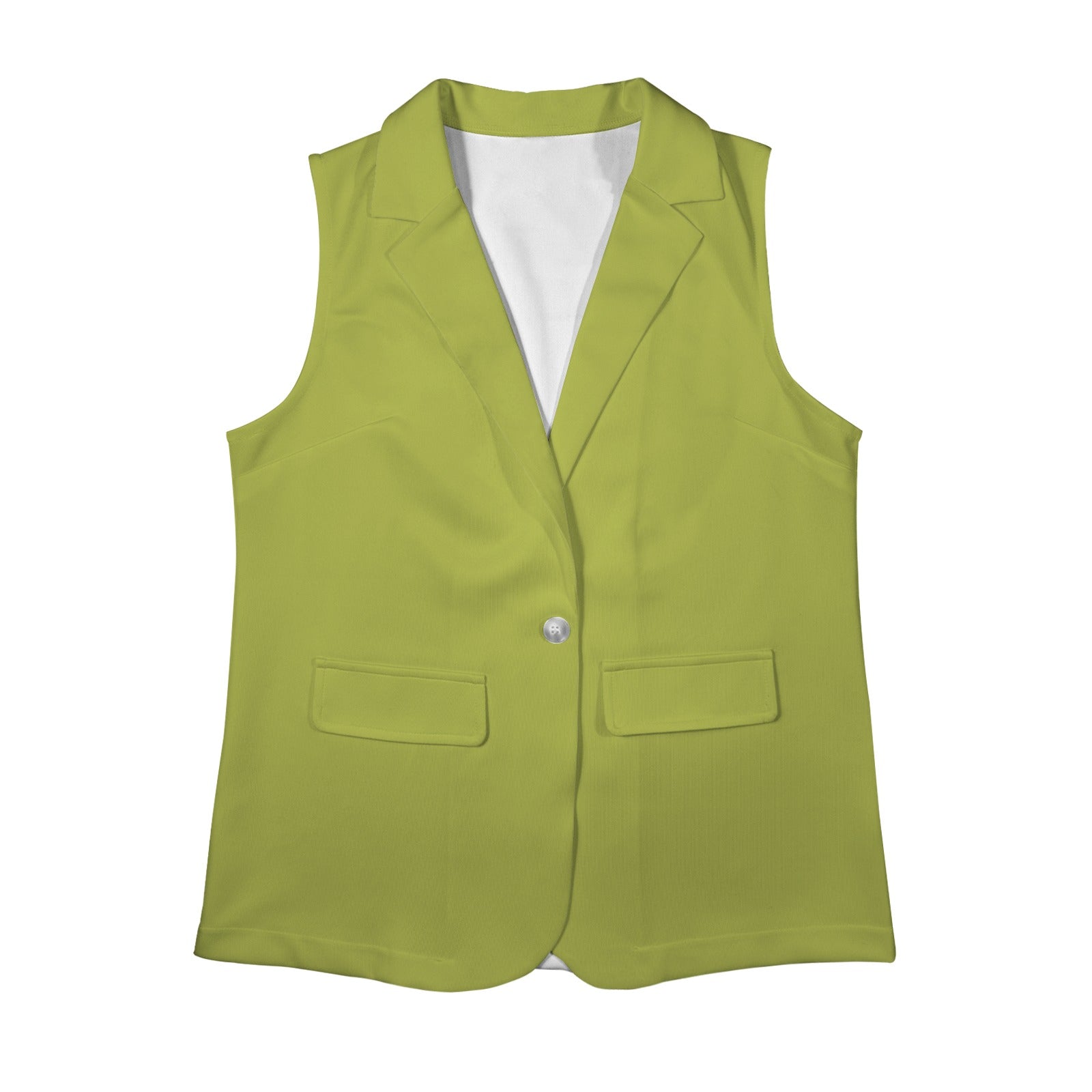 Rich and Rich Lime Sleeveless Blazer for Women