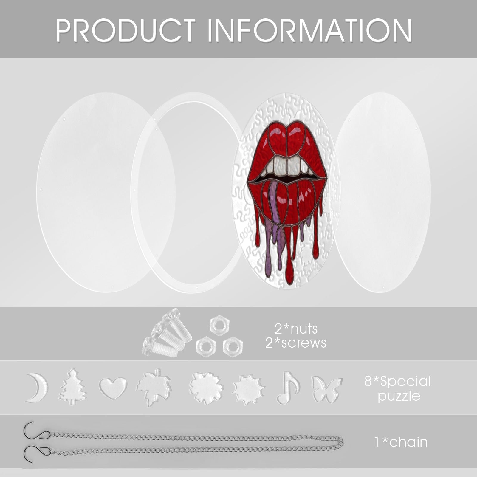 Rich and Rich Assembled Jigsaw Puzzle Halloween Lips