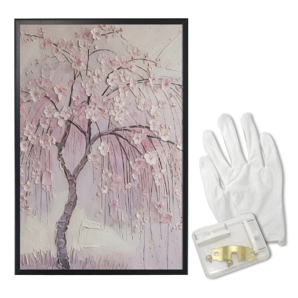 A Rich and Rich Cherry Blossom Tree Framed Art Print Black Framed Art Print 20×30inch - Rich and Rich Homeopportunities