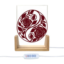 Load image into Gallery viewer, Rich and Rich Harmony Heritage Burgundy Floral Yin-Yang Acrylic Night Light
