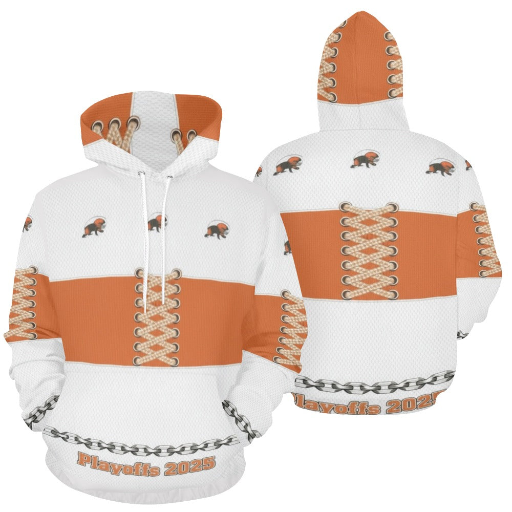 Rich and Rich Women's Playoffs 2025 Orange All Over Print Hoodie