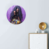Art O’Clock Crowned in Violet Wall Clock By Rich and Rich