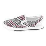 Critter Kicks Zebra Zest Girls Black and White Canvas Slip On