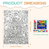Rich and Rich Color-Me Cozy Spooky White Doodle Blanket 100 × 150 cm