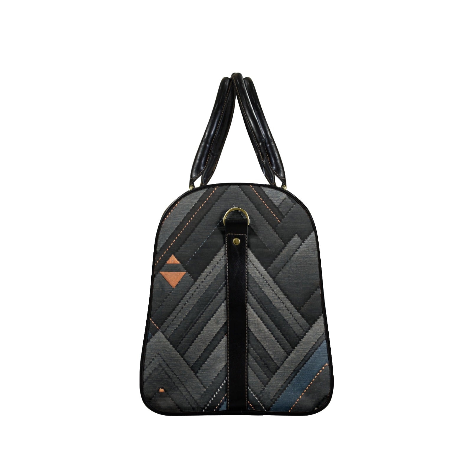 Rich and Rich Gray Triangle Ascent Travel Bag Leather Travel Bag-Small