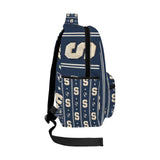 a Varsity Prep Boys Blue Signage Large Capacity Backpack