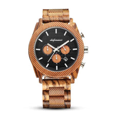Load image into Gallery viewer, Men&#39;s Wood Chronograph Watch - Six Hand Calendar Sports Casual Timepiece for Men
