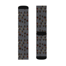 Load image into Gallery viewer, R&amp;RH Grey Caricature Toon Sublimation Socks

