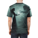 Unisex cut & sew tee with spooky Halloween all-over print, crew neck and reinforced shoulders — additional view 8