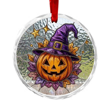 Load image into Gallery viewer, Rich and Rich Halloween Pumpkin and Cat Glass Ornaments-Two For $20
