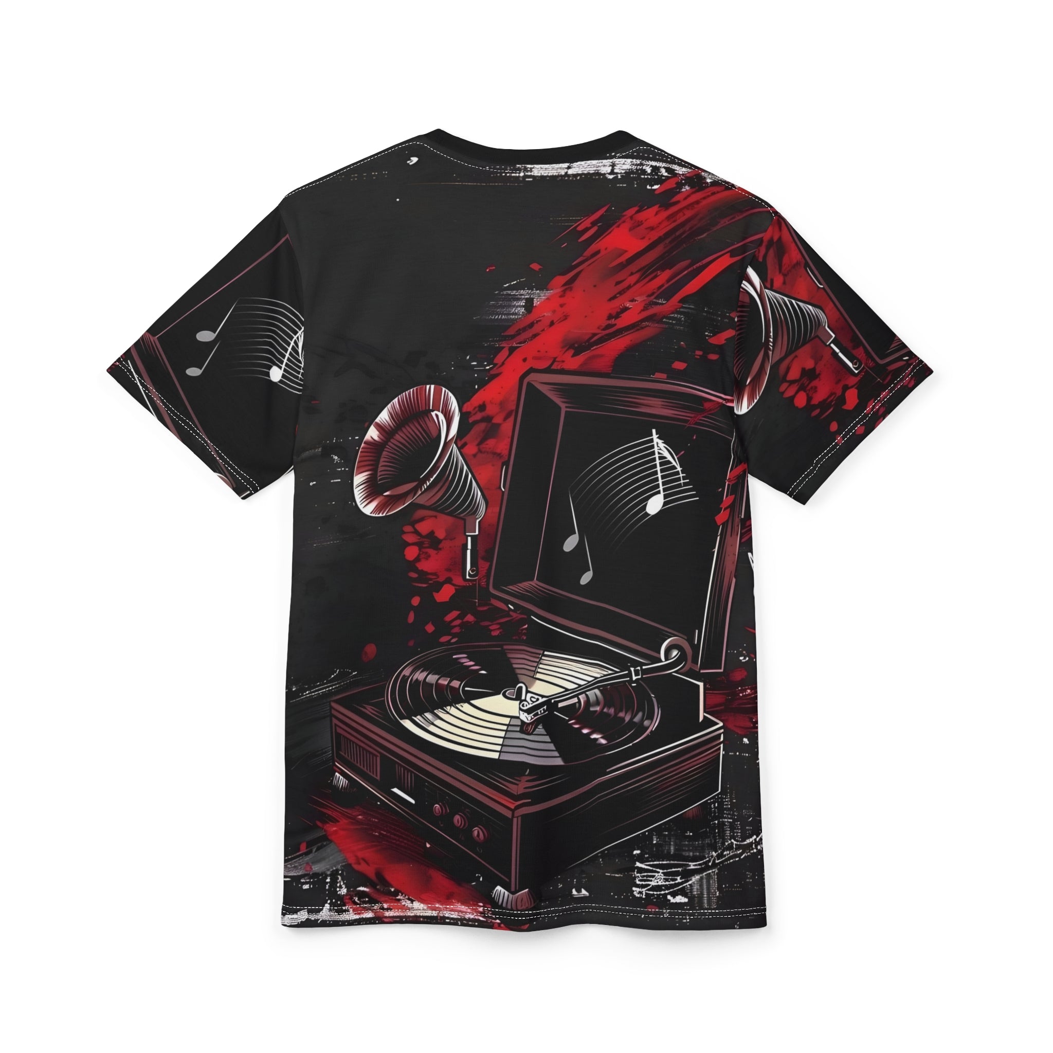 R&RH Musical Player Unisex Black Tee - Edgy  Graphic T-Shirt