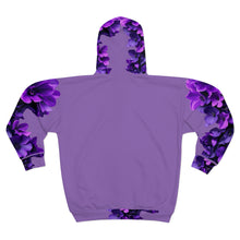 Load image into Gallery viewer, Floral Purple Unisex Zip Hoodie - Cozy and Stylish for All Occasions

