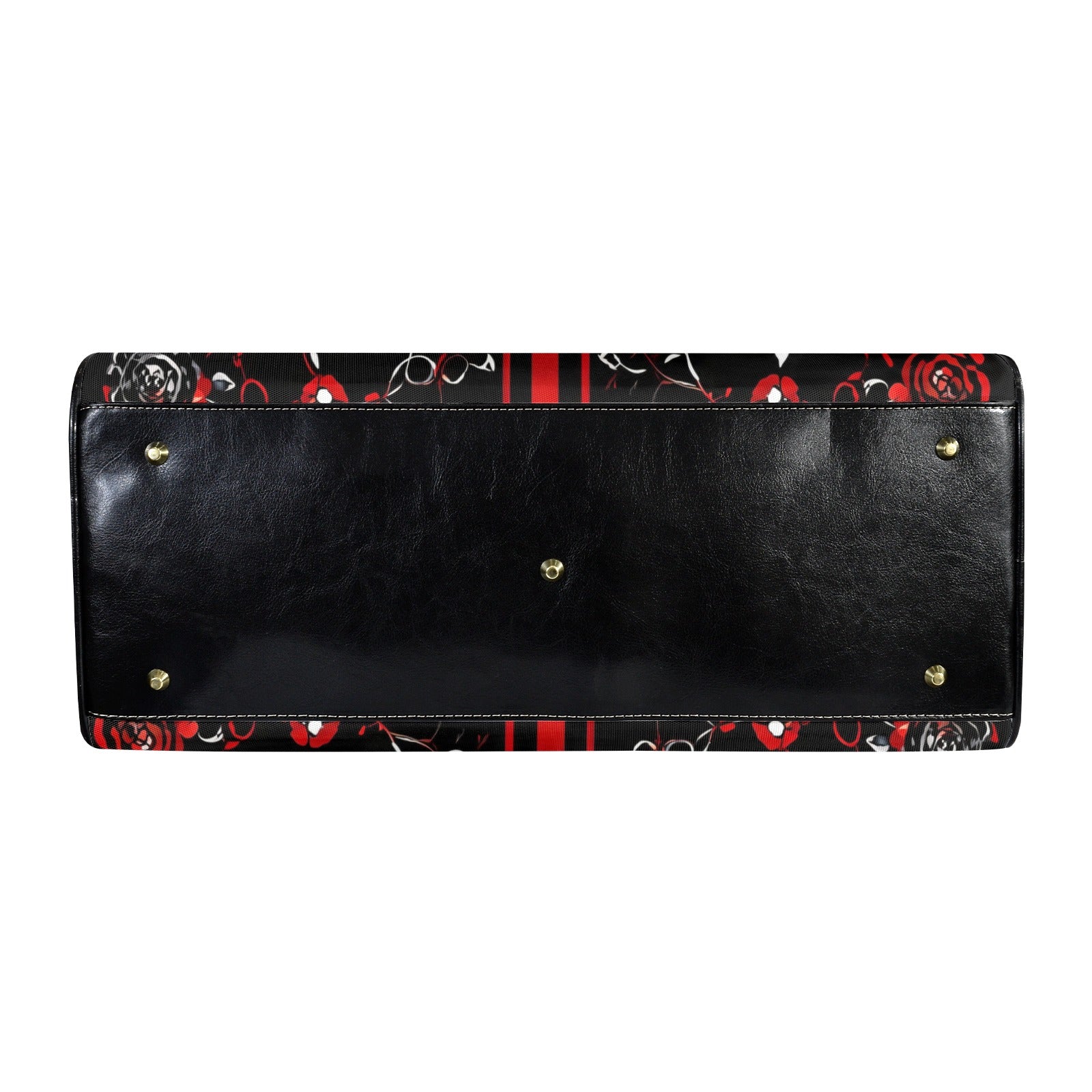 Rich and Rich White Roses Rich and Rich 1200D Nylon Travel Bag with PU Leather Handles